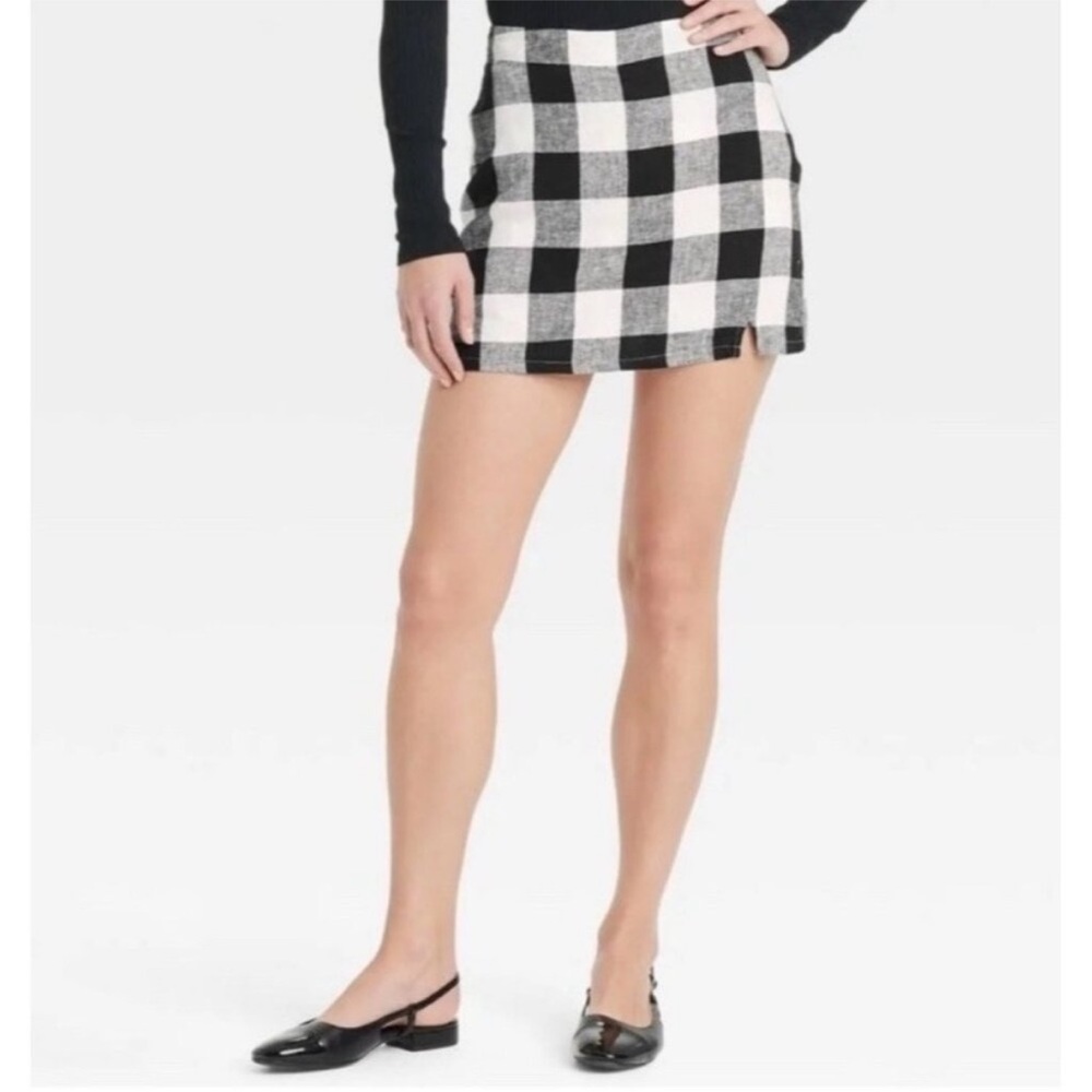 a new day Black and White Checkered Skort
